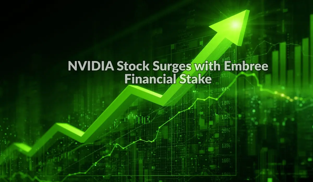 Graph of NVIDIA stock rising, showing Embree Financial’s acquisition of shares and positive analyst projections.