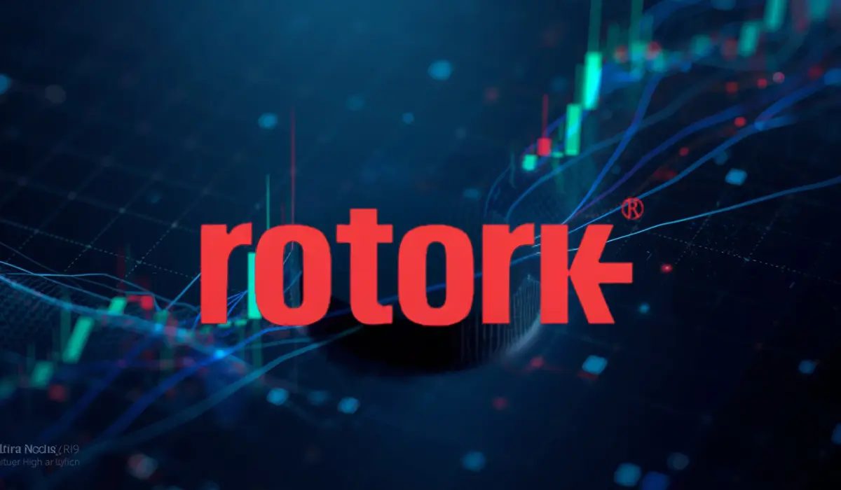 Rotork stock chart showing price falling below 200-day moving average, indicating bearish trend in London Stock Exchange