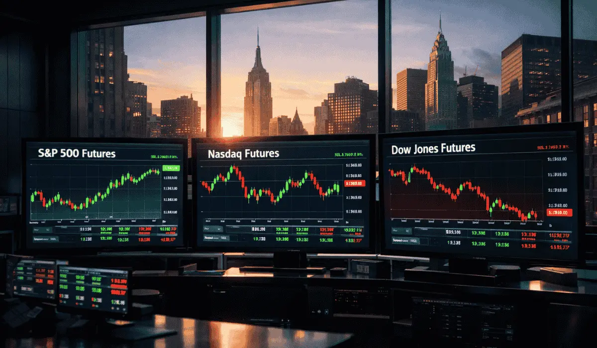 U.S. stock futures edge higher as investors assess strong economic data.