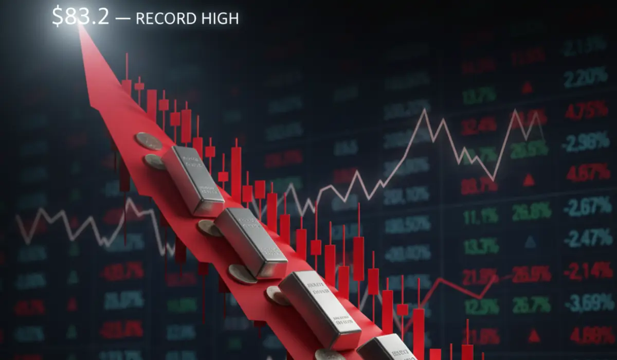Silver Tumbles Down Following Historic Rally that Touched $83.2