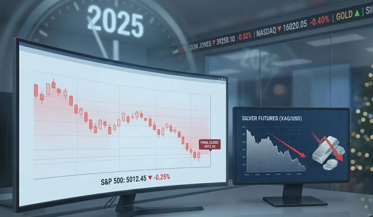 Stocks End 2025 Slightly Lower, Silver Slides Sharply: Markets Wrap