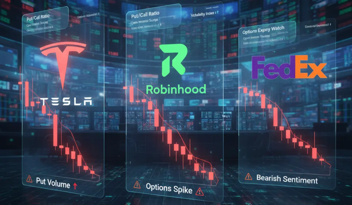 Unusual Put Options Activity Spikes in Tesla, Robinhood, and FedEx