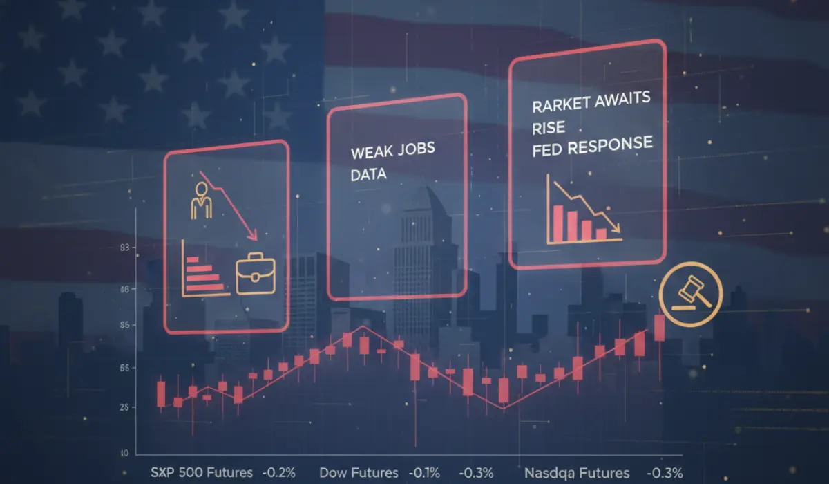 US Stock Futures Slip as Weak Jobs Data Fuels Rate Cut Bets