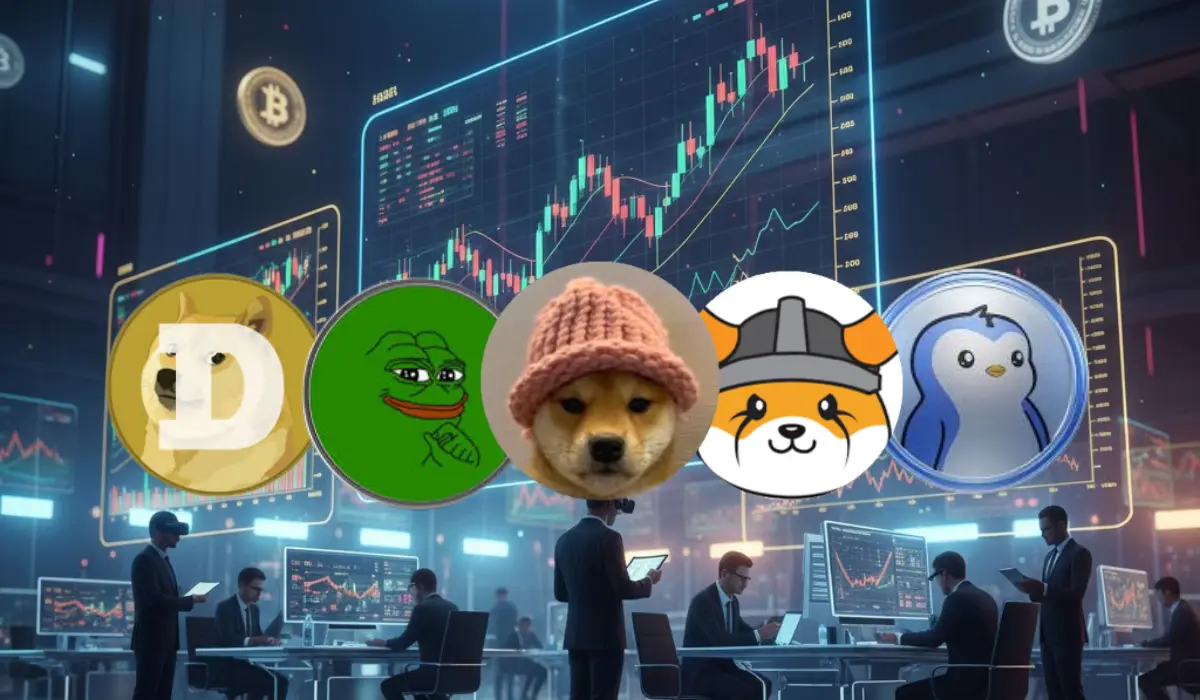 Top meme coins to buy in 2026 including Dogecoin, Pepe, Dogwifhat, Pudgy Penguins, and FLOKI for high growth potential