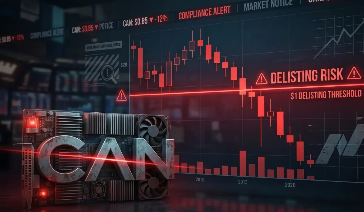 Canaan Faces Nasdaq Delisting Risk as Shares Fall Below $1
