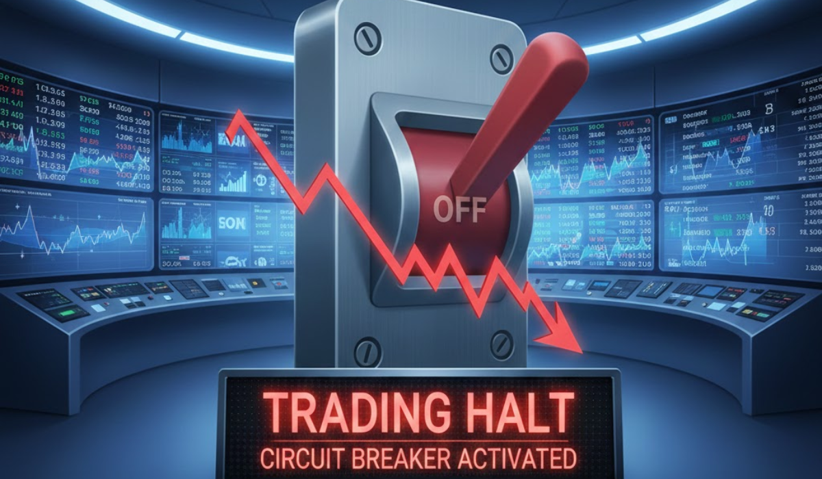Circuit breaker in stocks halting trading during market volatility