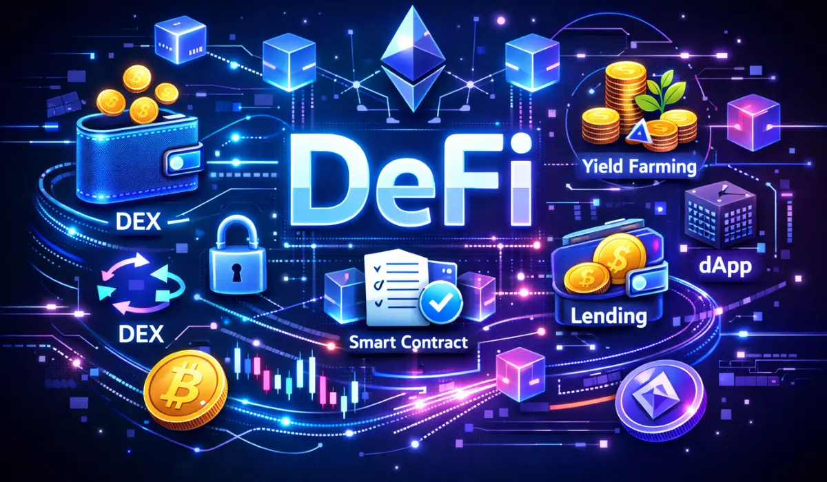 Decentralized Finance (DeFi) on blockchain without banks