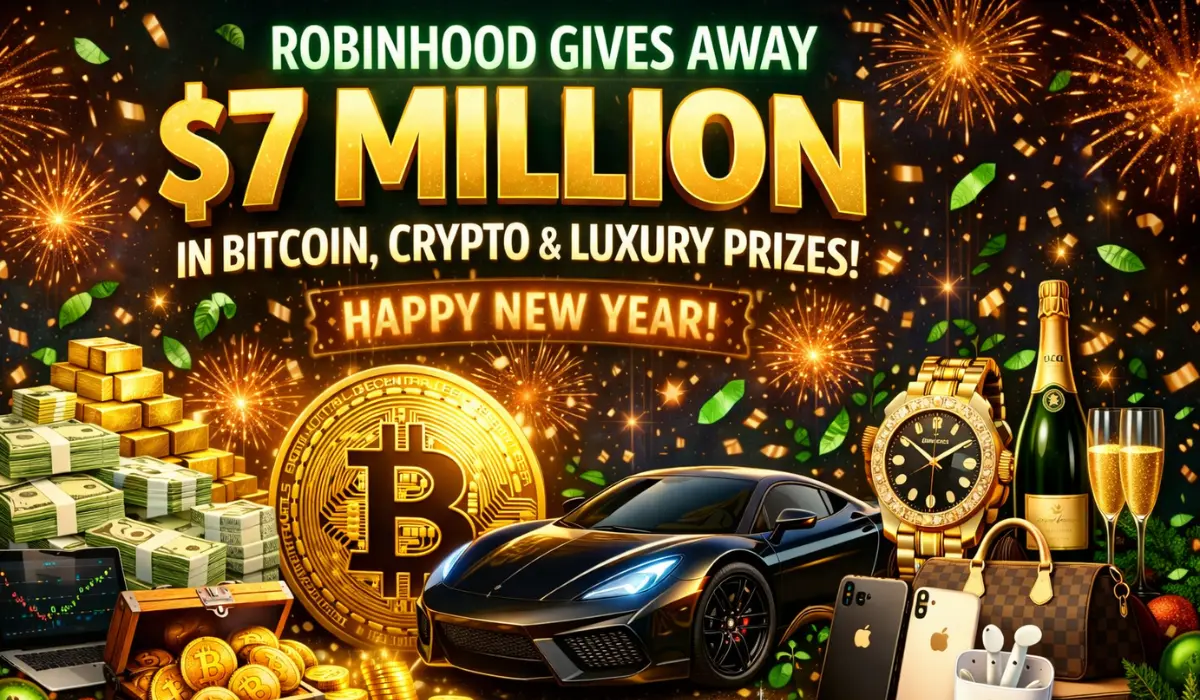 Robinhood New Year giveaway with Bitcoin, crypto, and luxury prizes