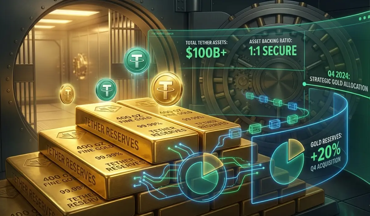 Tether Bought 27 Tons of Gold For USDT and XAUT Reserves In Q4 2025