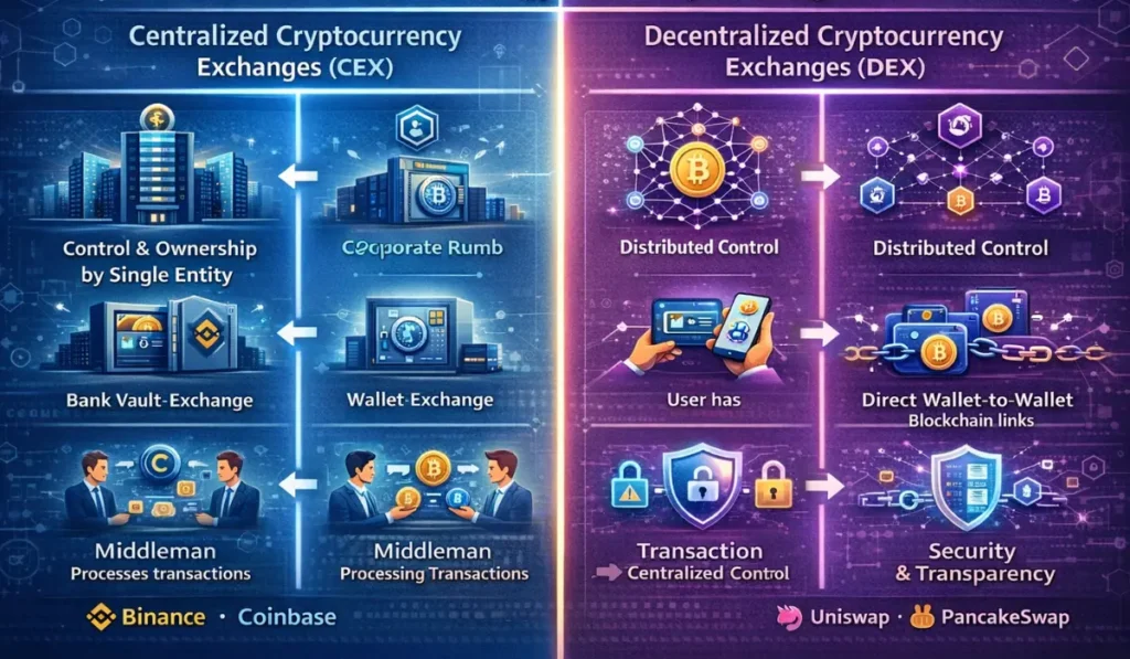 difference-between-centralized-crypto-exchange-and-decentralized-crypto-currency-exchange