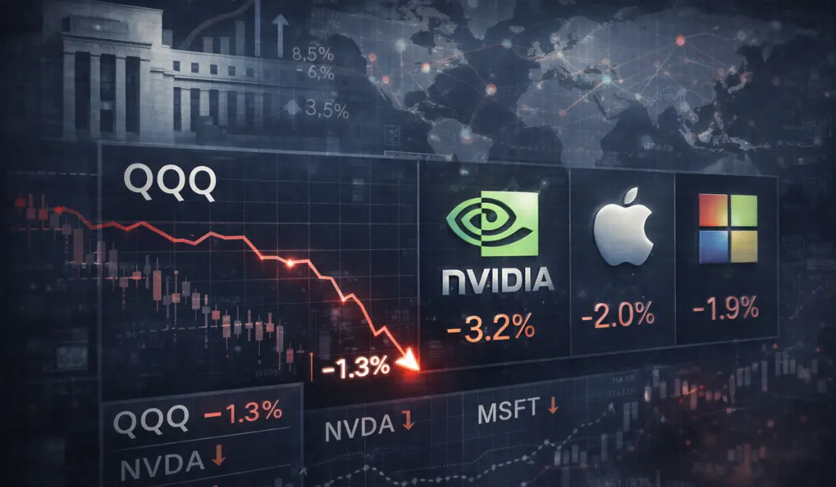 Invesco QQQ Slips as Nvidia, Apple, and Microsoft Lead Tech Declines