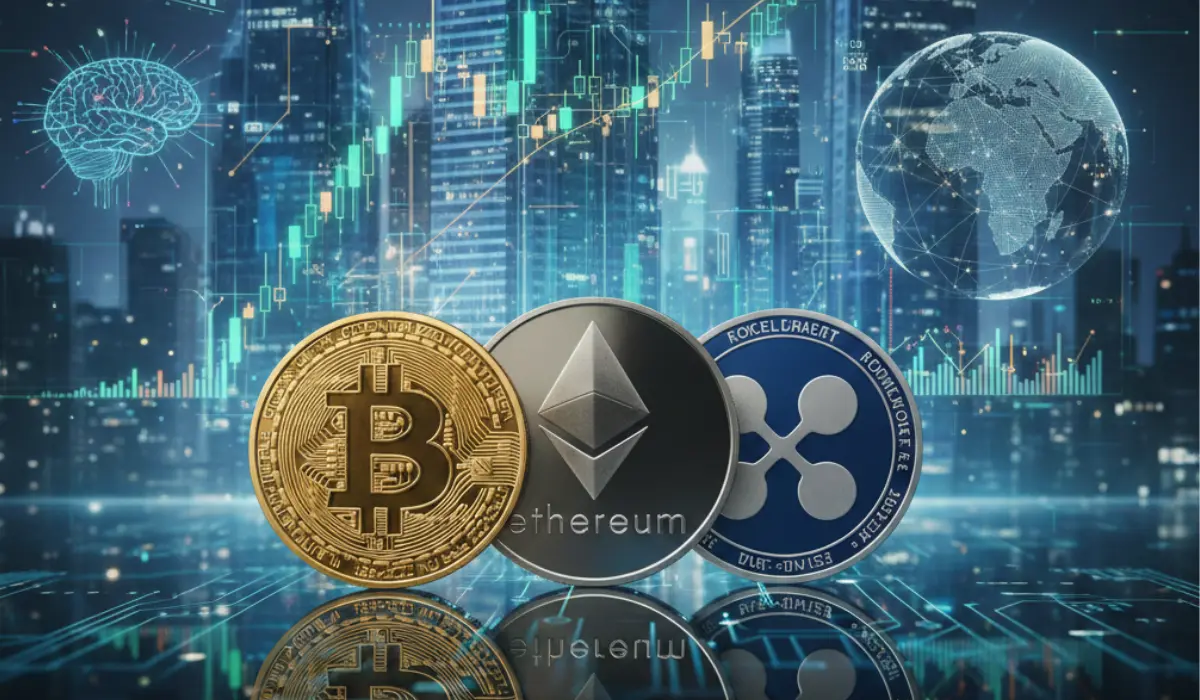 Bitcoin, Ethereum, XRP Slide as AI Scare Hits Crypto