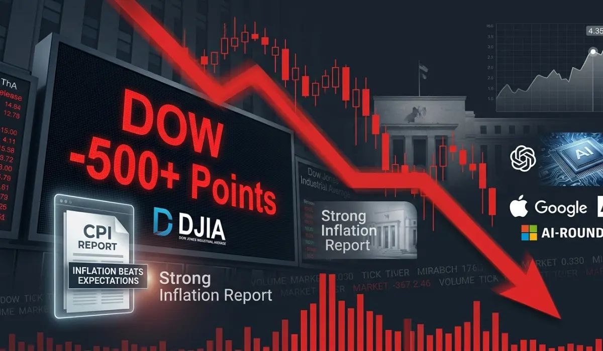 Dow Falls 500+ Points After Strong Inflation Report; AI Concerns Grow