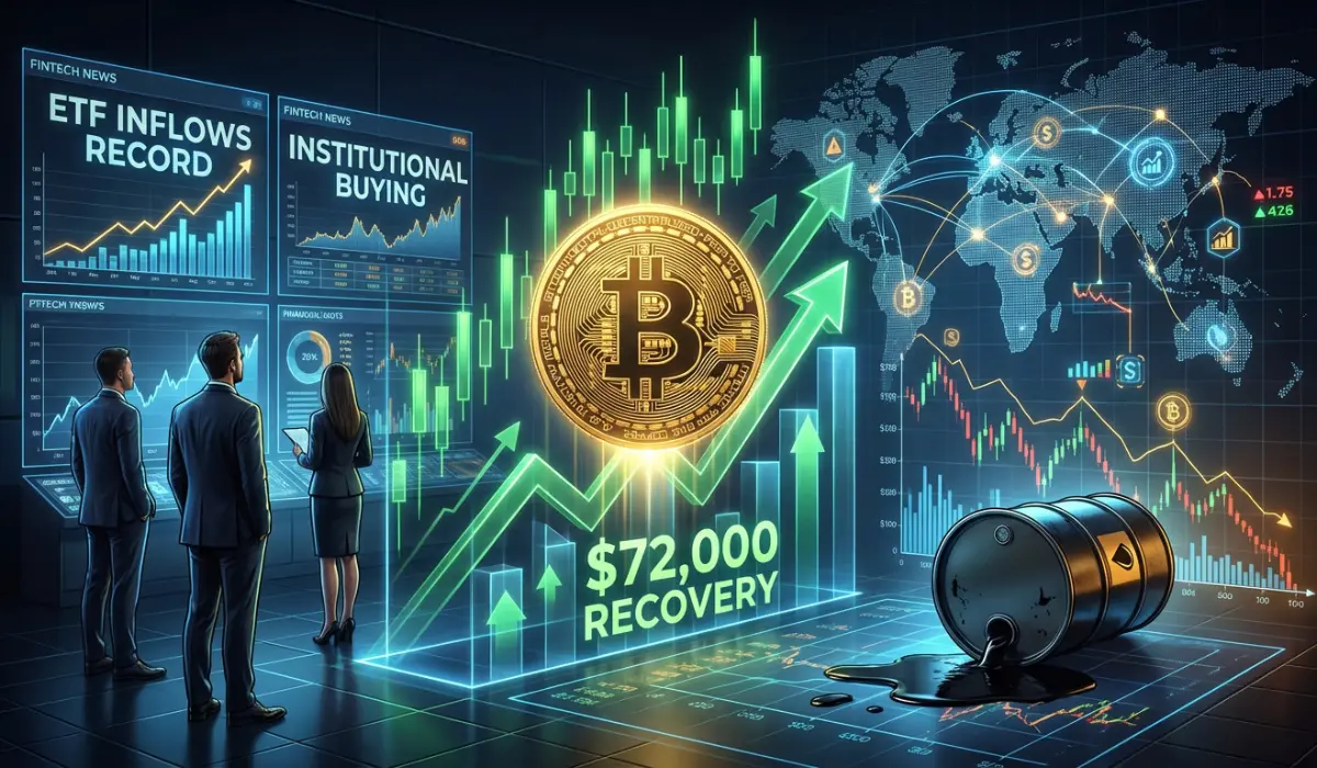 Bitcoin (BTC) Reclaims $72K as Institutional ETF Inflows Offset Oil Shock