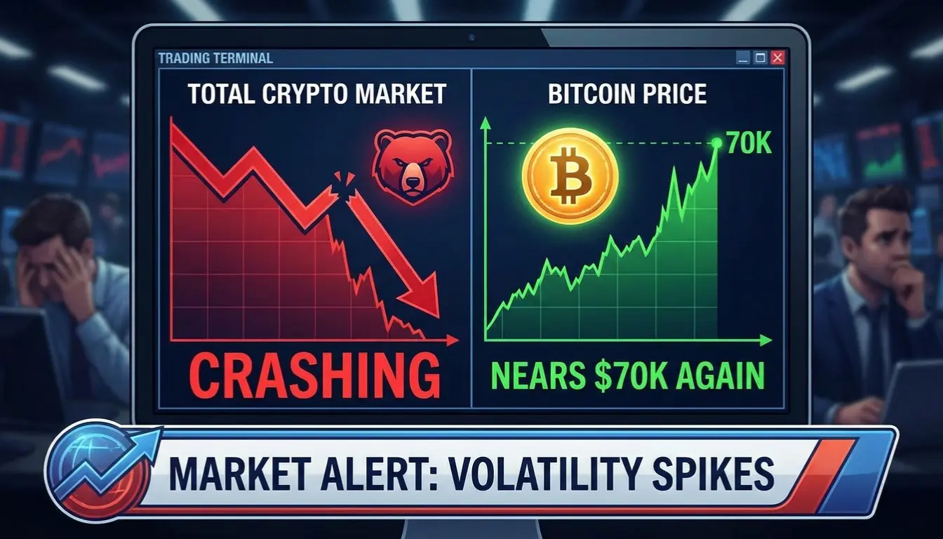 Here’s Why the Crypto Market Is Crashing as the Bitcoin Price Nears $70K Again