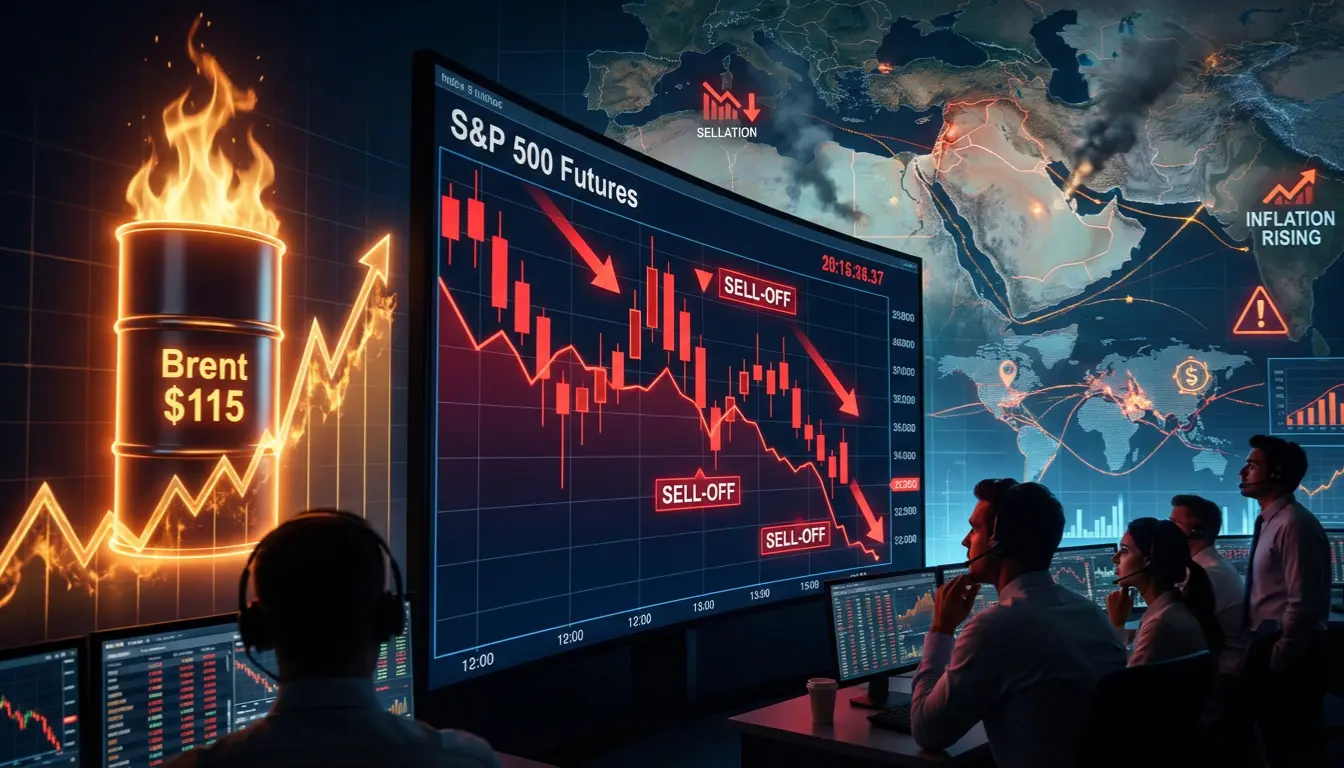 S&P 500 Futures Slide as Brent Hits $115 Amid Middle East War