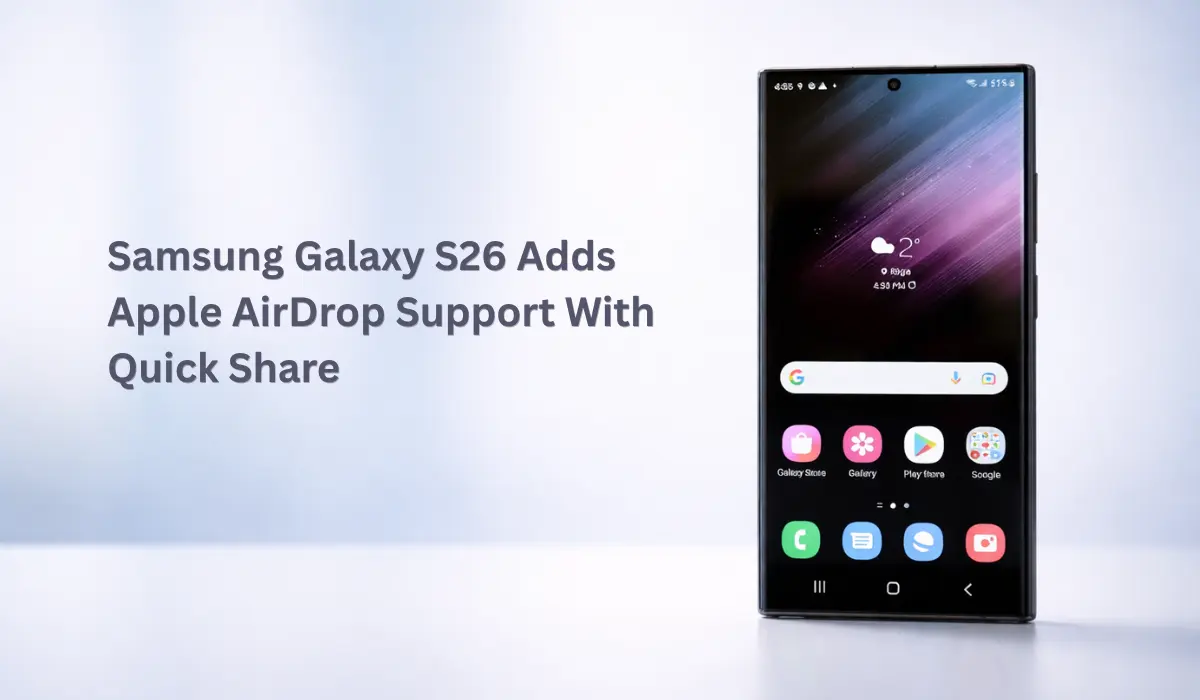 Samsung Galaxy S26 Adds Apple AirDrop Support With Quick Share