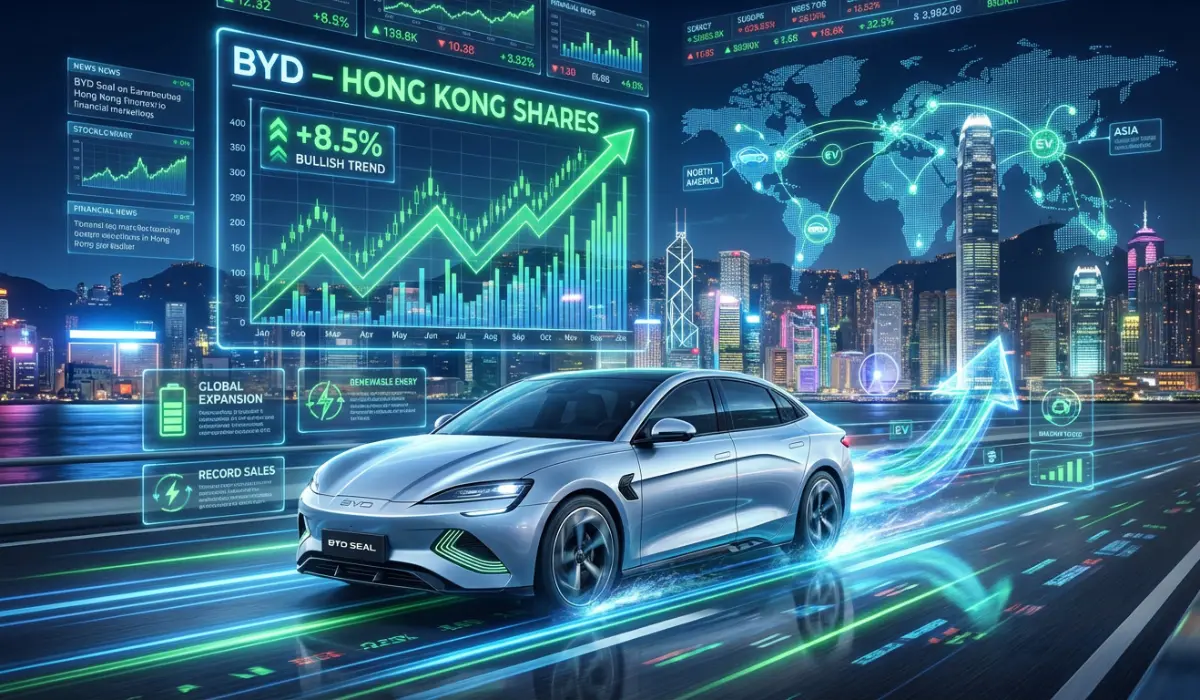 Tesla Rival BYD's Hong Kong Shares Surge Amid Overseas Sales Boost